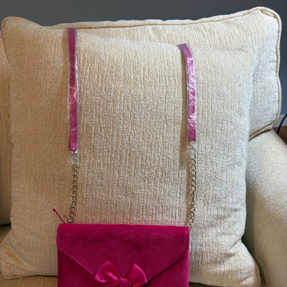 Juicy Couture Hot Pink Bow Crossbody Clutch